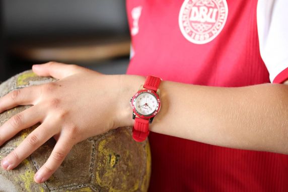Reloj educativo infantil rojo-blanco | FIBEXCTC06