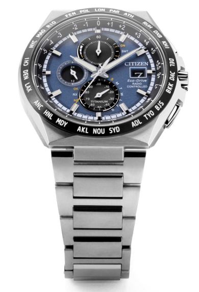 Citizen Eco-Drive titanium reloj mundial con movimiento H800 y control de tiempo atómico | AT8238-84L