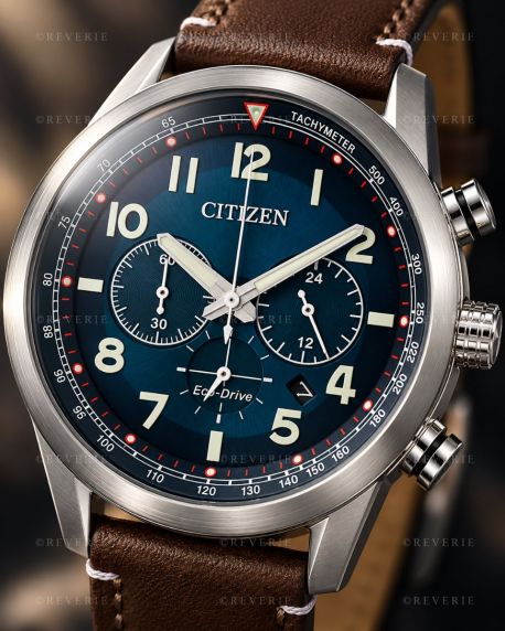 Citizen Eco-Drive reloj de hombre con cronógrafo y correa de cuero | CA4420-13L