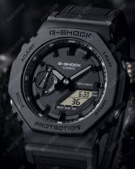 Reloj G-Shock militar negro con Carbon Core Guard y correa de Cordura | GA-2100BCE-1AER