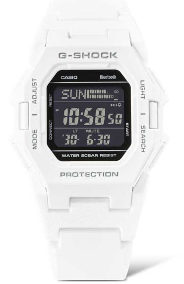 Reloj digital ultra-delgado G-Shock blanco con Bluetooth y contador de pasos | GD-B500-7ER