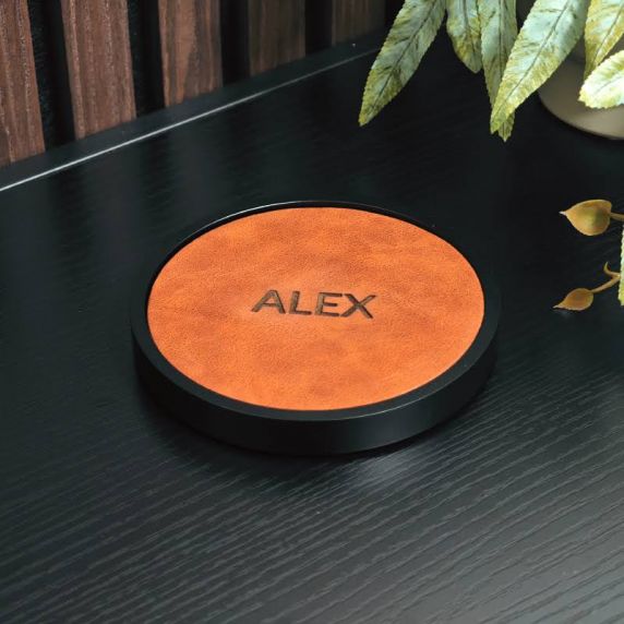 MORELUND Watchmat in Aluminium/Cognac Leather MO2401