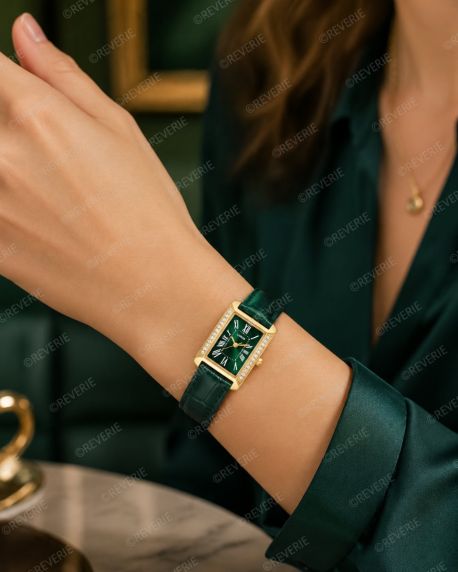 Lorus Ladies Golden Green Leather 22mm