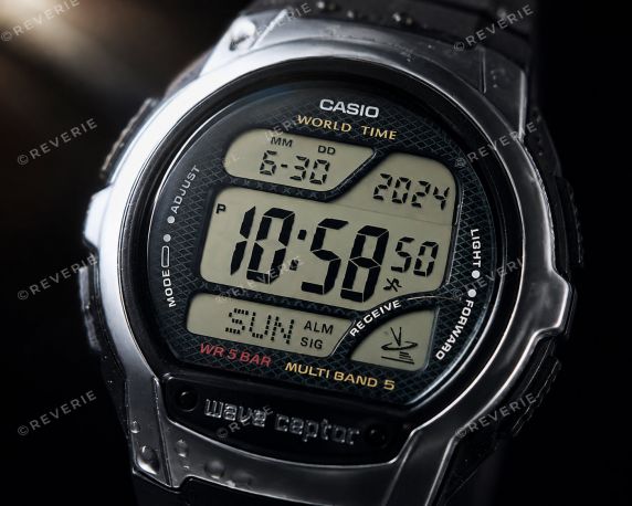 Reloj digital Casio Wave Ceptor controlado por radio con hora mundial | WV-58R-1AEF