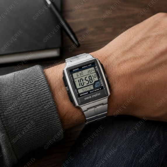 Reloj digital Casio Wave Ceptor de acero inoxidable con control por radio y hora mundial | WV-59RD-1AEF